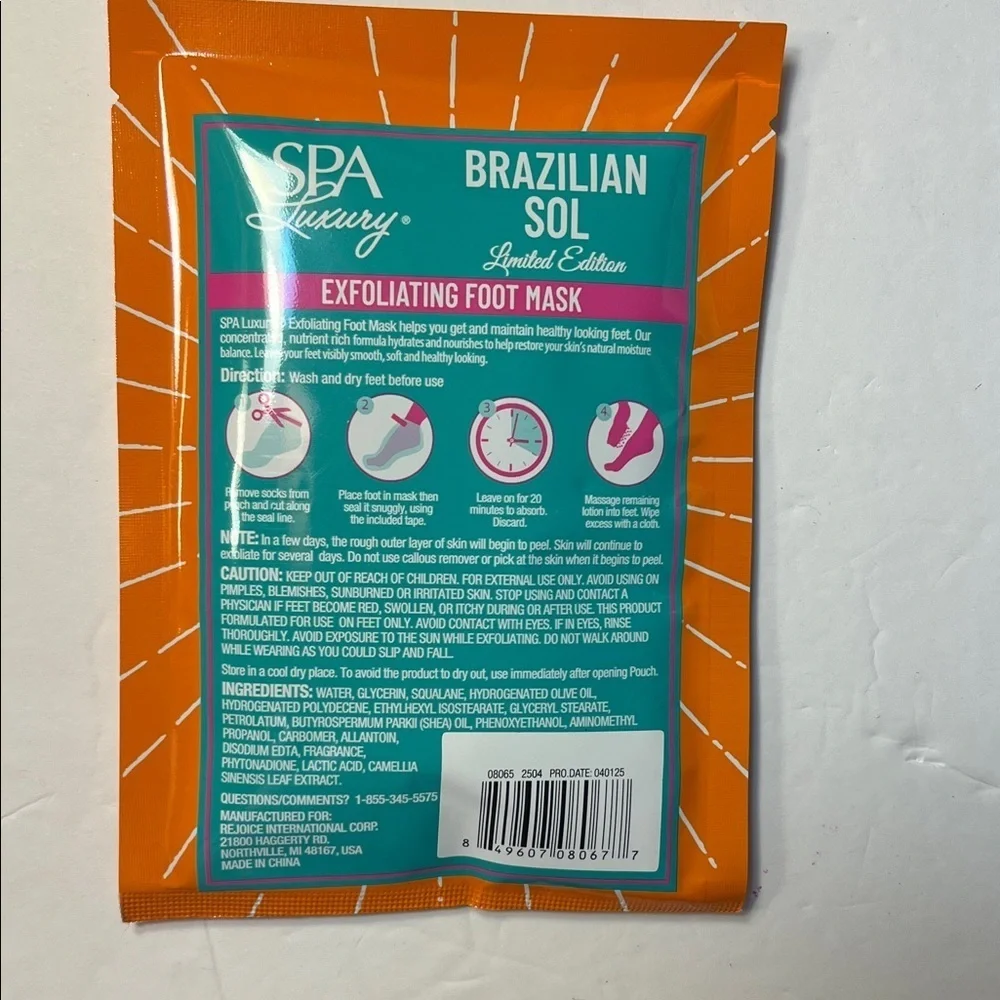 Brazilian Sol Exfoliating Foot Mask - Orange